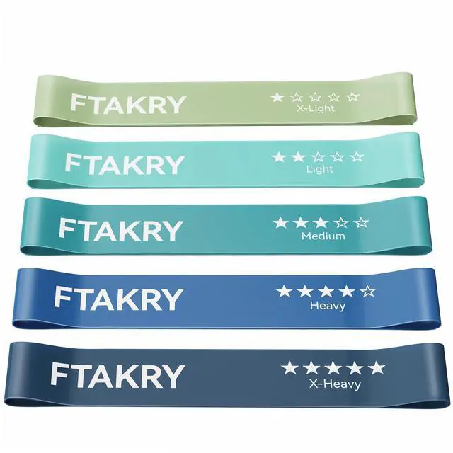 Main image of Resistance Bands for Working Out, Exercise Bands with 5 Resistance Levels, Natural Latex Resistance Bands Designed for Home Fitness, Strength Training and Flexibility Exercises (Blue)