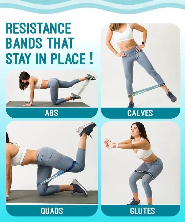 Alt view image 2 of 7 - Resistance Bands for Working Out, Exercise Bands with 5 Resistance Levels, Natural Latex Resistance Bands Designed for Home Fitness, Strength Training and Flexibility Exercises (Blue)