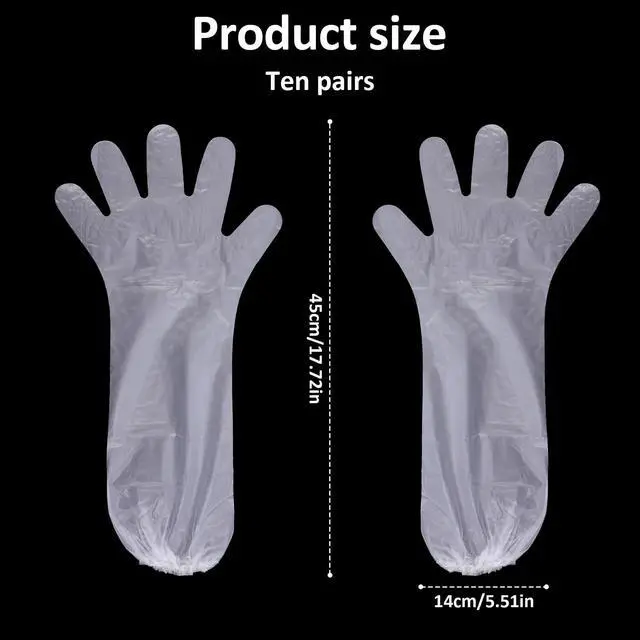 Alt view image 2 of 7 - 10Pcs Long Sleeve Cleaning Gloves Dressing Gutting Gloves 17.72inch