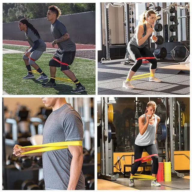 Alt view image 6 of 6 - Resistance Loop Exercise Bands Set of 5-5 Different Resistance Levels Workout Bands, Elastic Stretch Bands for Legs, Glutes, Yoga, Pilates, Physical Therapy & Strength Training