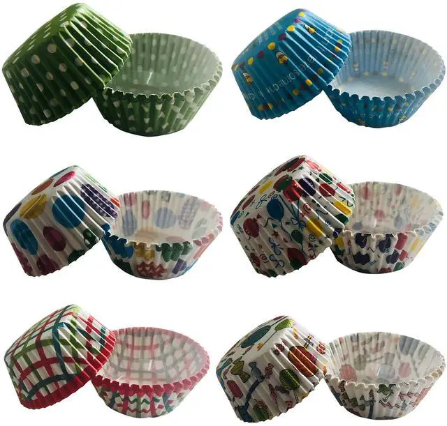 Main image of Paper Baking Cups - Cupcake, Muffin Liners, Assorted Cake Wrappers - Great for Birthday Parties and Family Gatherings - Multi Prints - 300 Piece