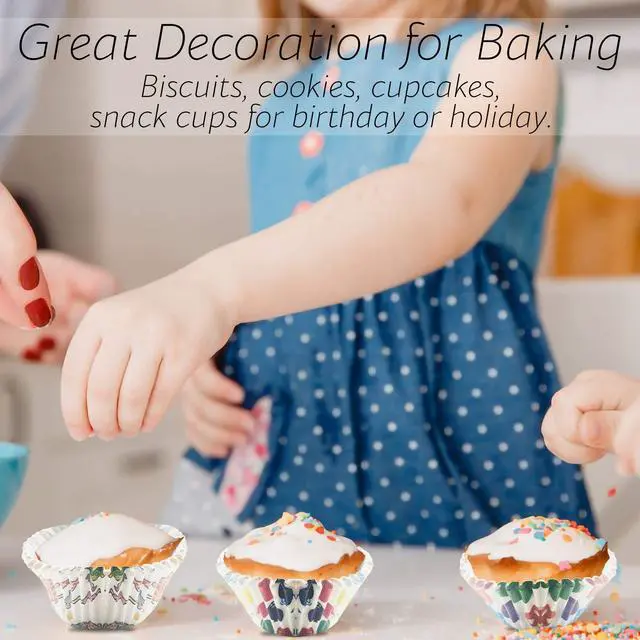 Alt view image 6 of 7 - Paper Baking Cups - Cupcake, Muffin Liners, Assorted Cake Wrappers - Great for Birthday Parties and Family Gatherings - Multi Prints - 300 Piece