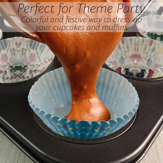 Alt view image 3 of 7 - Paper Baking Cups - Cupcake, Muffin Liners, Assorted Cake Wrappers - Great for Birthday Parties and Family Gatherings - Multi Prints - 300 Piece