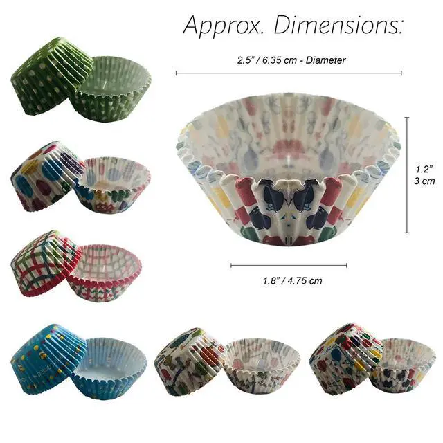 Alt view image 7 of 7 - Paper Baking Cups - Cupcake, Muffin Liners, Assorted Cake Wrappers - Great for Birthday Parties and Family Gatherings - Multi Prints - 300 Piece