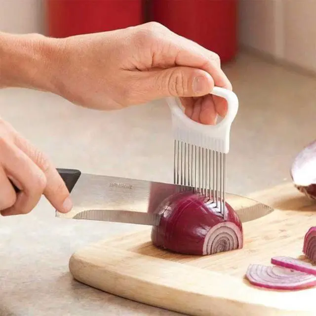 Alt view image 6 of 7 - 2Pcs Onion Holder Slicer, Stainless Steel