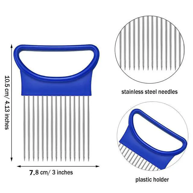 Alt view image 4 of 7 - 2Pcs Onion Holder Slicer, Stainless Steel