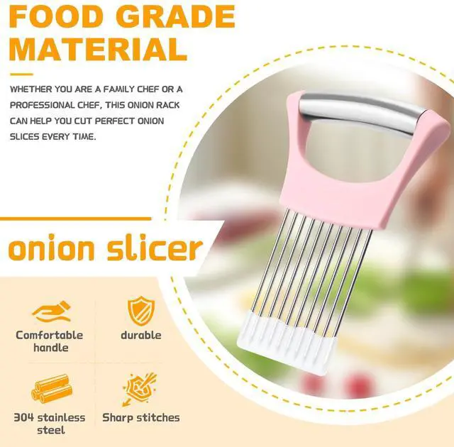 Alt view image 3 of 7 - Steel Onion Holder for Slicing,Onion Slicer Holder,Kitchen Gadget