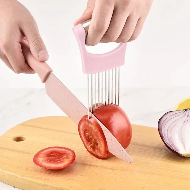 Alt view image 7 of 7 - Steel Onion Holder for Slicing,Onion Slicer Holder,Kitchen Gadget