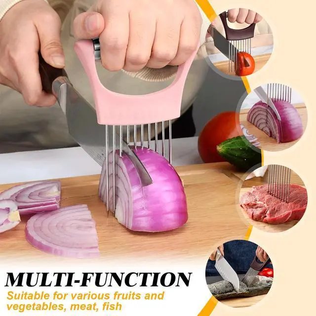 Alt view image 5 of 7 - Steel Onion Holder for Slicing,Onion Slicer Holder,Kitchen Gadget