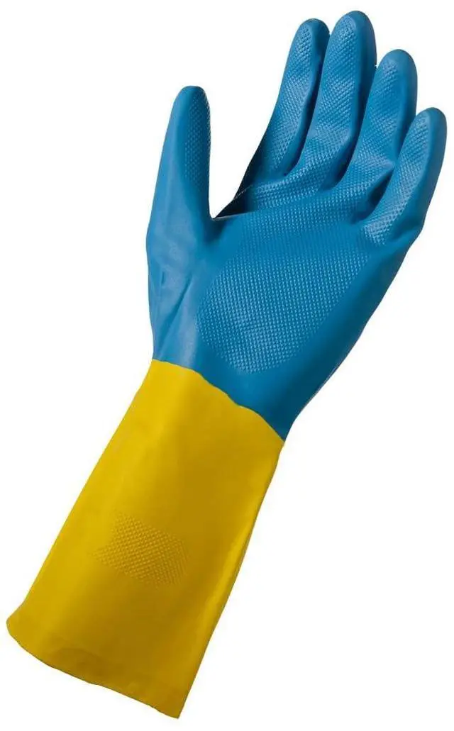 Alt view image 2 of 2 - Neoprene Coated, Reusable Latex Household Glove Medium