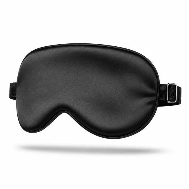 Main image of Silk Sleep Mask, Adjustable Soft Eye Cover for Comfortable Sleep & Naps, Pressure-Free, Machine Washable - Black