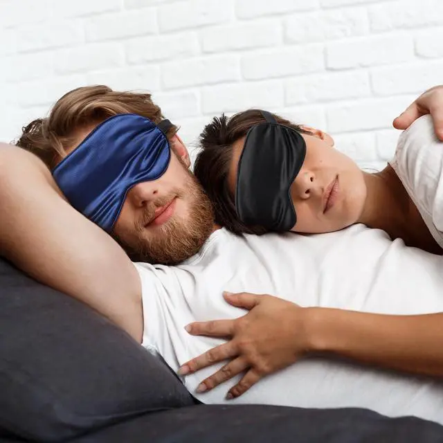 Alt view image 6 of 7 - 3 Pcs Sleep Mask, Silk Blackout Eye Mask Eyeshade Black, Blue, Green