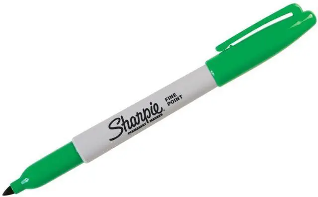 Main image of Fine Point Permanent Markers, Green, 1 Count