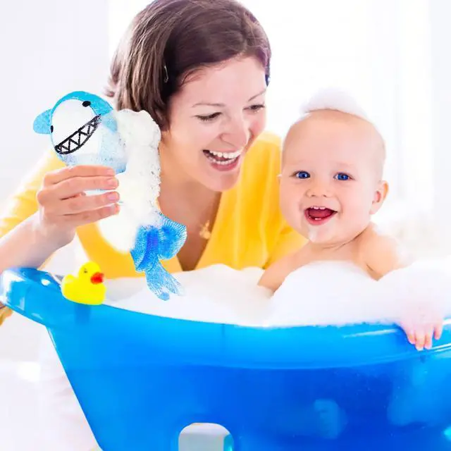 Alt view image 5 of 7 - Bath Loofahs Animal Bath Sponge for Bathing, Kids Loofah Bath Pouf Body Scrubber Mesh Loofah Sponges, Bath and Shower Loofah Sponge for Children Gentle Exfoliating
