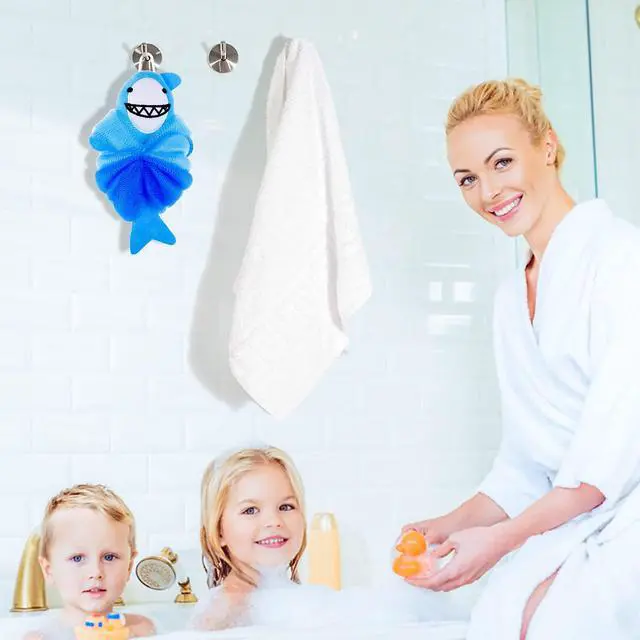 Alt view image 7 of 7 - Bath Loofahs Animal Bath Sponge for Bathing, Kids Loofah Bath Pouf Body Scrubber Mesh Loofah Sponges, Bath and Shower Loofah Sponge for Children Gentle Exfoliating