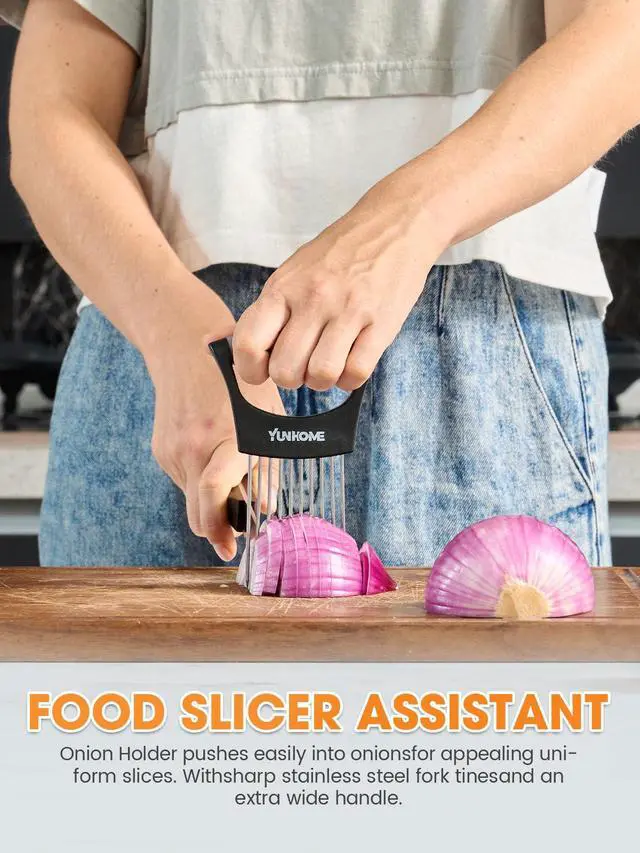 Alt view image 3 of 7 - Onion Holder for Slicing | Onion Slicer Holder | Tomato Cutter for Slicing of Lemon Avocados Eggs and Fruit, Multifunctional Vegetable Chopper, Home Essentials & Kitchen Gadgets Tool for Food Prep