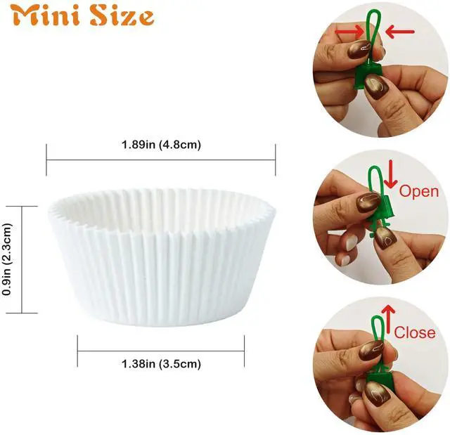 Alt view image 2 of 7 - Mini Cupcake Liners 500 pcs White Mini Muffin Liners, Food&Grade,Greaseproof Paper Baking Cups, for Christmas/Halloween Party by GoldenBakeryFamily