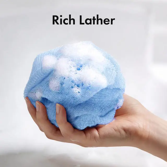 Alt view image 5 of 7 - Exfoliating Washcloth Body Scrubber, 36.81-Inch Quick-Dry Exfoliating Towel, Japanese Loofah Back Scrubber Towel for Women Men (Blue & Rose Red & Yellow, Pack of 3)