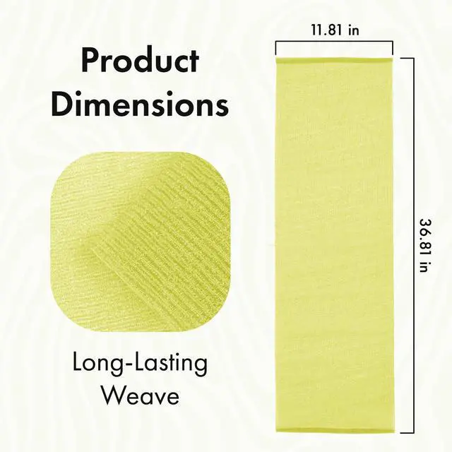 Alt view image 4 of 7 - Exfoliating Washcloth Body Scrubber, 36.81-Inch Quick-Dry Exfoliating Towel, Japanese Loofah Back Scrubber Towel for Women Men (Blue & Rose Red & Yellow, Pack of 3)