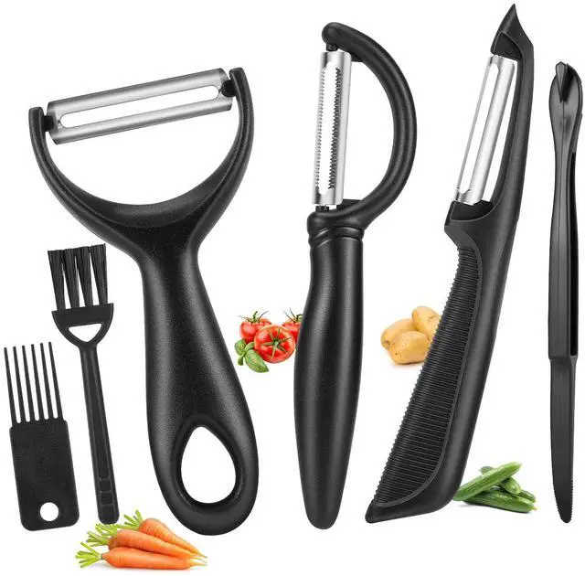 Main image of Upgrade Potato Peeler for Kitchen, 6PCS Stainless Steel Vegetable Peeler, I and Y Veggie Food Peeler for Apple Fruit Carrot Zucchini Cucumber,Good Grip Makes Peeling Very Easy