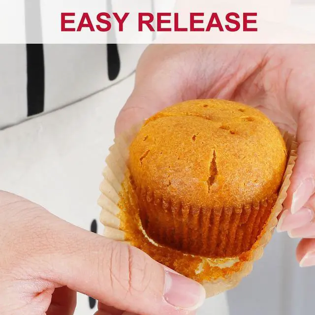 Alt view image 4 of 7 - 300pcs Standard Cupcake Muffin Liners for Baking - Odorless Greaseproof Paper Muffin Baking Cups for Wedding Birthday Party Baby Shower Festivals (Natural)
