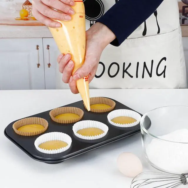 Alt view image 7 of 7 - 300pcs Standard Cupcake Muffin Liners for Baking - Odorless Greaseproof Paper Muffin Baking Cups for Wedding Birthday Party Baby Shower Festivals (Natural)
