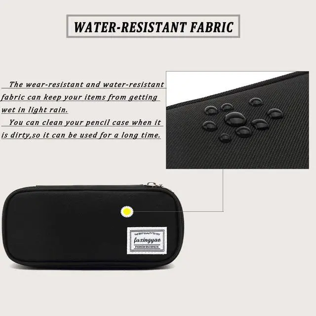 Alt view image 5 of 5 - Pencil Case, Multi- Slot Pencil Pouch, Portable Pencil Bag, Pen Case for& Office(Black)