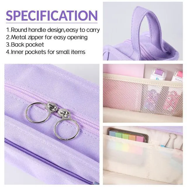 Alt view image 3 of 5 - Wide Opening Pencil Case, Large Capacity Pencil Pouch