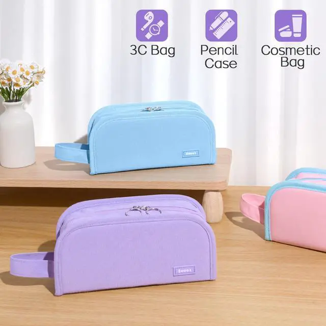 Alt view image 4 of 5 - Wide Opening Pencil Case, Large Capacity Pencil Pouch