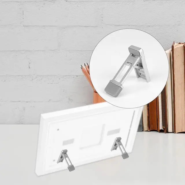 Alt view image 3 of 7 - 2pcs Adjustable Desktop Stands for 15in Calendar, Aluminum Alloy Stands with Tilt Adjustment Wall Fridge & Desk Mounts for Digital Family Organizer