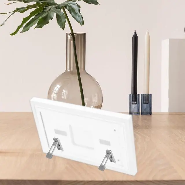 Alt view image 7 of 7 - 2pcs Adjustable Desktop Stands for 15in Calendar, Aluminum Alloy Stands with Tilt Adjustment Wall Fridge & Desk Mounts for Digital Family Organizer