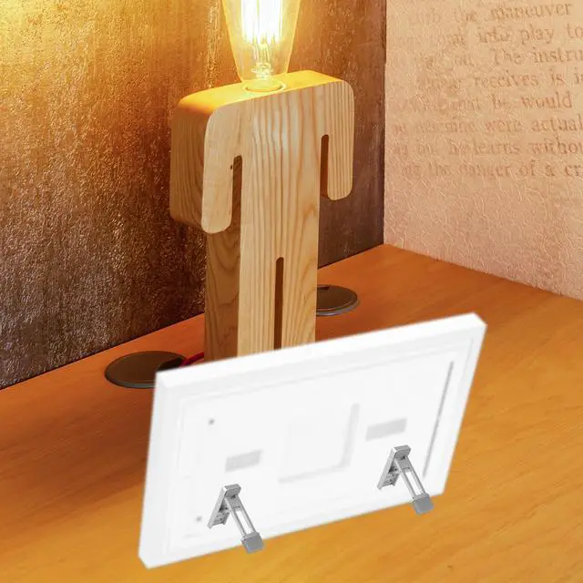 Alt view image 6 of 7 - 2pcs Adjustable Desktop Stands for 15in Calendar, Aluminum Alloy Stands with Tilt Adjustment Wall Fridge & Desk Mounts for Digital Family Organizer