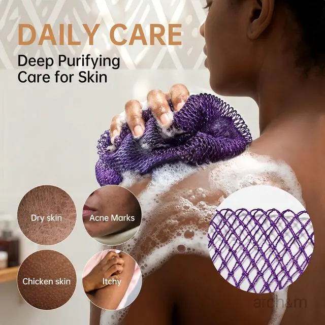 Alt view image 3 of 7 - African Net Sponge Authentic Exfoliating Shower Bath Loofah