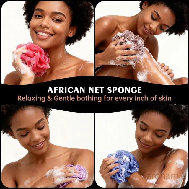 Alt view image 5 of 7 - African Net Sponge Authentic Exfoliating Shower Bath Loofah