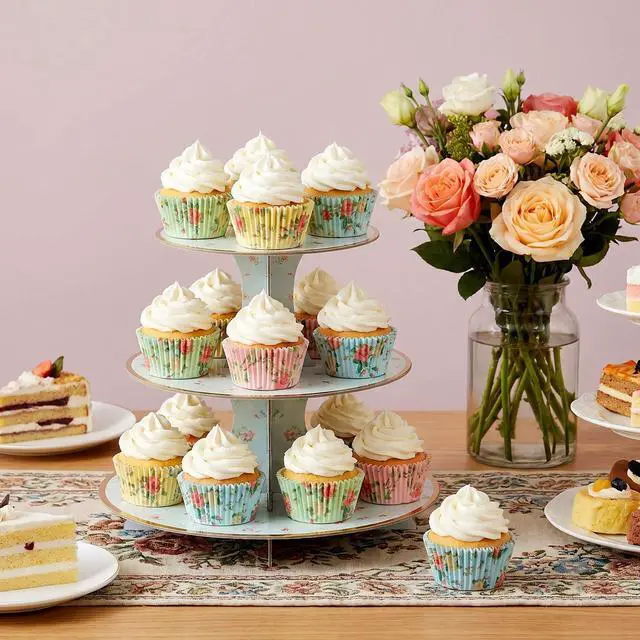 Alt view image 5 of 7 - Floral Cupcake Liners, 100 Pcs Colorful Tea Party Paper Muffin Liners Decorative Spring Flower Baking Paper Cupcake Wrappers for Wedding Bridal Shower Birthday Party Decorations