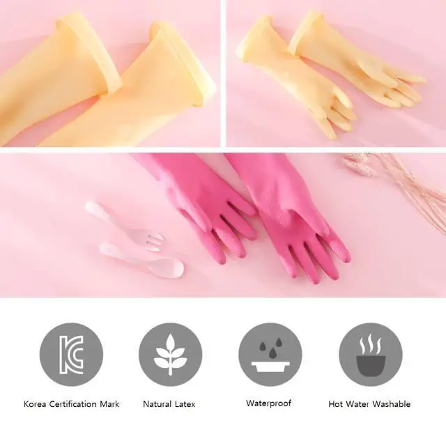 Alt view image 4 of 7 - Kids Reusable Waterproof Rubber Gloves, 100% Latex, Ideal for Cooking, Dishwashing, Cleaning, Painting, Pet Care, Crafts