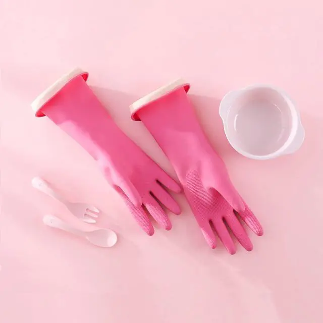 Alt view image 7 of 7 - Kids Reusable Waterproof Rubber Gloves, 100% Latex, Ideal for Cooking, Dishwashing, Cleaning, Painting, Pet Care, Crafts