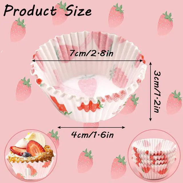 Alt view image 2 of 7 - Cupcake Liners Baking Cups 100 Pack Standard Food Grade Paper Muffin Cups