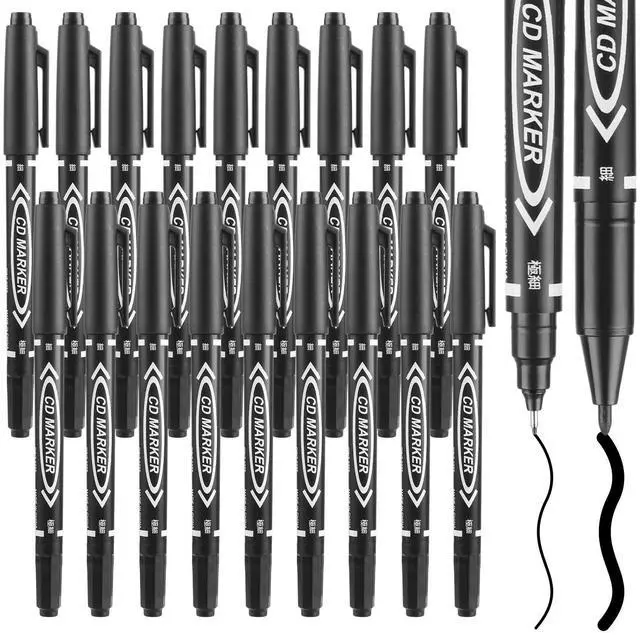 Main image of 20 PCS Dual-Tip Black Drawing Pens 0.5/1mm Bold & Fine Paint Markers, Fineliner Permanent Marker Bible Journaling Writing Pens for Artist Sketch Sketching Writing Dooding Marking Signature