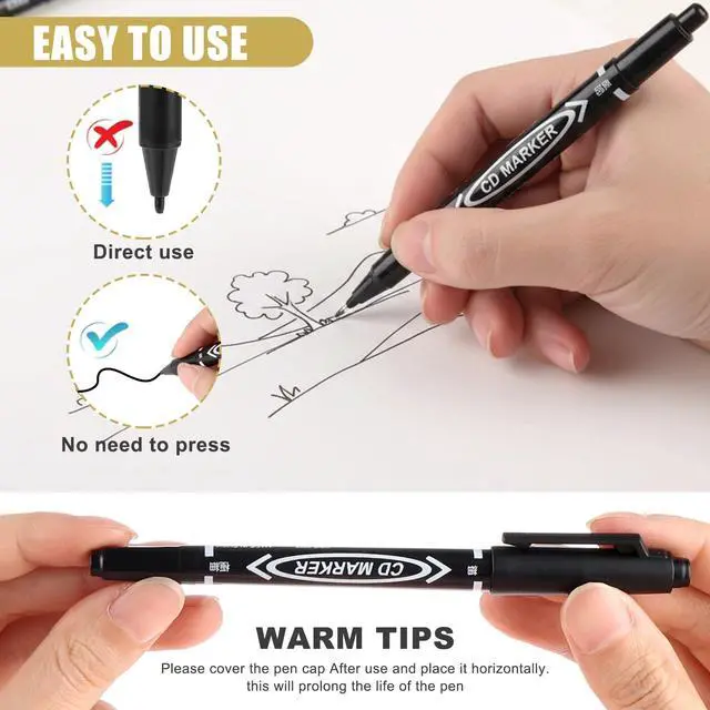 Alt view image 3 of 7 - 20 PCS Dual-Tip Black Drawing Pens 0.5/1mm Bold & Fine Paint Markers, Fineliner Permanent Marker Bible Journaling Writing Pens for Artist Sketch Sketching Writing Dooding Marking Signature
