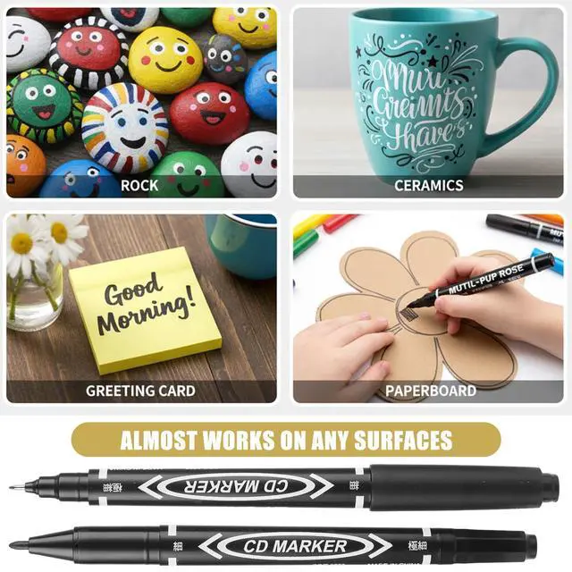 Alt view image 4 of 7 - 20 PCS Dual-Tip Black Drawing Pens 0.5/1mm Bold & Fine Paint Markers, Fineliner Permanent Marker Bible Journaling Writing Pens for Artist Sketch Sketching Writing Dooding Marking Signature