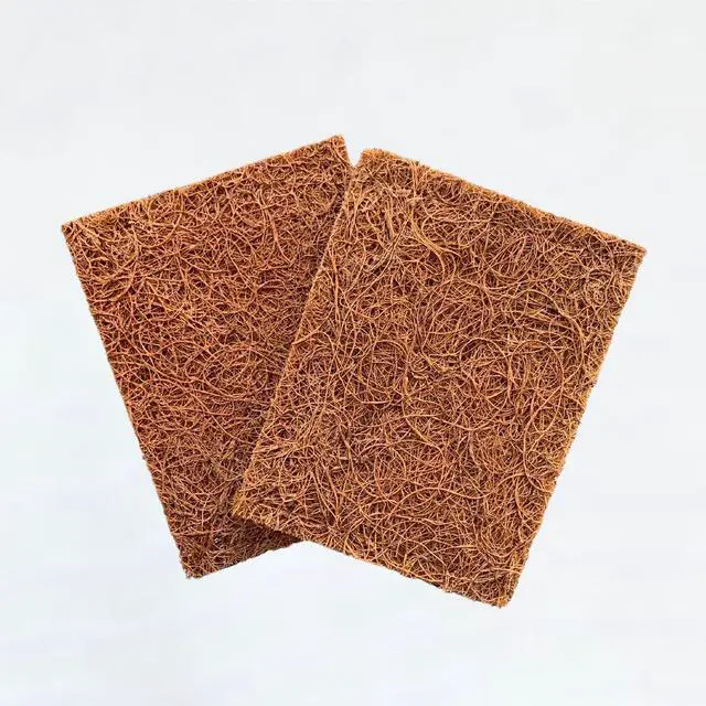 Alt view image 2 of 7 - Soap Saver and Scrub Pad (2) | Coconut Fiber - Compostable | Plastic Free - Zero Waste | Bar Soap Holder | Tough Non-Scratch Scour Pad | Vegetable Brush | 2-Pack