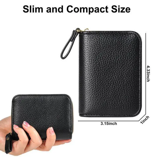 Alt view image 4 of 6 - Credit Card Holder RFID Card Case Wallet, Small Accordion Zipper Card Case Holder, Card Organizer Case for Women Men