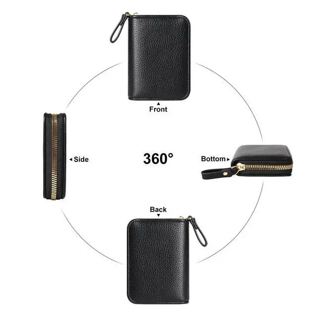 Alt view image 6 of 6 - Credit Card Holder RFID Card Case Wallet, Small Accordion Zipper Card Case Holder, Card Organizer Case for Women Men