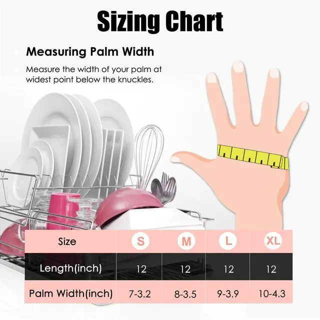 Alt view image 2 of 7 - Rubber Gloves for Household, 2 Pairs - Dishwashing Gloves for Kitchen, Reusable (L, Pink)