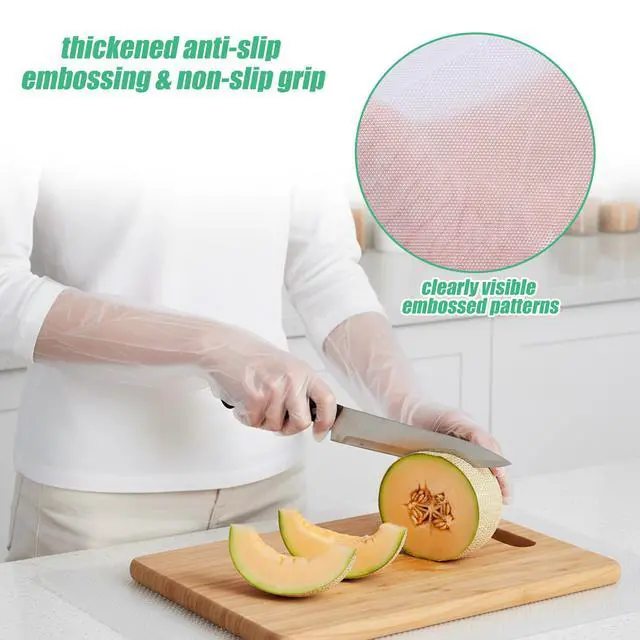 Alt view image 4 of 7 - 20PCS Transparent Long Disposable Rubber Cleaning Gloves, 23.6in Plastic Dishwashing Gloves, Waterproof and Non-slip Disposable Plastic Glove for Housework, Kitchen, Dishwashing, Gardening
