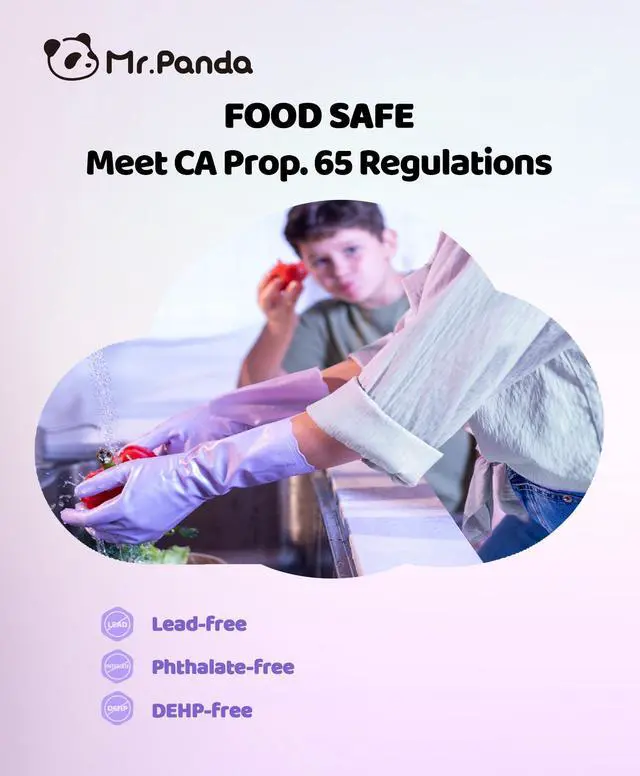 Alt view image 4 of 6 - Skin-Friendly Flocked Cotton Liner Cleaning Gloves Medium, Reusable Dishwashing Gloves for Washing Dishes, Kitchen, Shimmering Pink