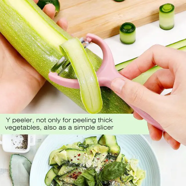 Alt view image 2 of 7 - Upgrade Potato Peeler for Kitchen, 6PCS Stainless Steel Vegetable Peeler, I and Y Veggie Food Peeler for Apple Fruit Carrot Zucchini Cucumber,Good Grip Makes Peeling Very Easy (Pink)