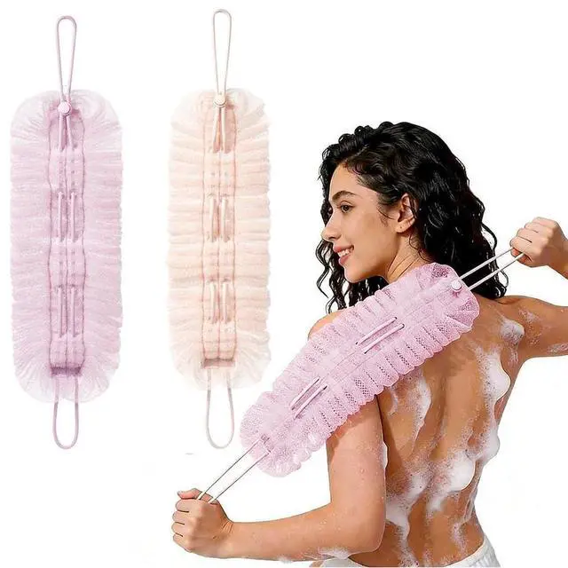 Main image of Net Sponge for Shower, 2PCS Adjustable Exfoliating Washcloth Towel, Body Scrubber Exfoliator for Men & Women, Back Loofah Sponge for Deep Cleaning, Back Washer Wash Sponge for Men Women