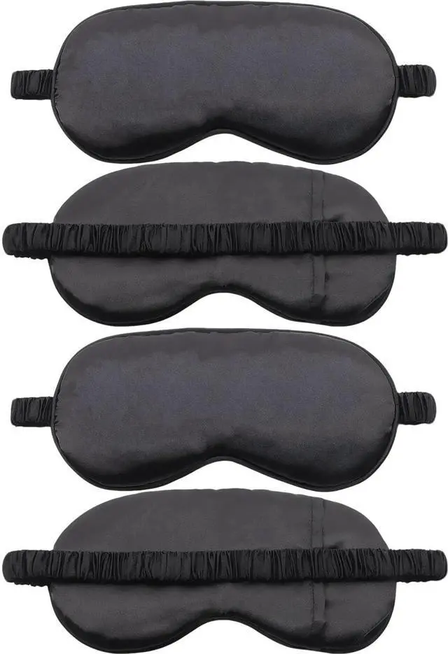 Main image of 4 Pack Sleep Mask for Women & Men, 100% Blackout Silky Eye Cover, Zero Eye Pressure Soft Satin Blindfold with Elastic Adjustable Strap, Lightweight Night Eyes Shade for Travel Nap Side & Back Sleepers